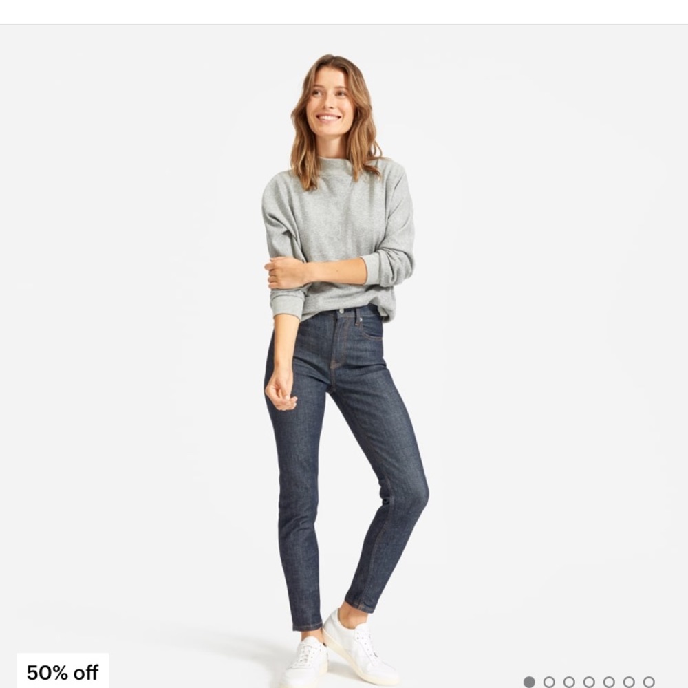Everlane High Rise Skinny Jean in Dark Indigo